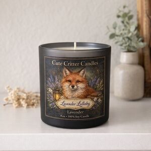 Lavender Lullaby 8oz Soy Candle | Hand Poured | Cute Critter Candles